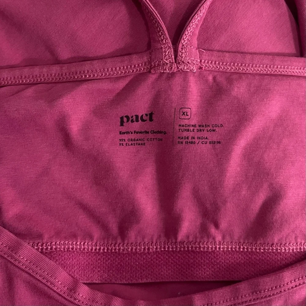 Pact Organic Womens Fit and Flare Midi Dress in Pink/Purple Color Size XL - Picture 3 of 8
